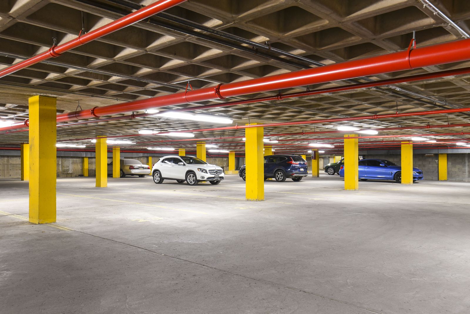 Covered parking garage